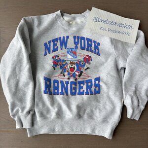 Vintage TAZ Looney Tunes New York Rangers Hockey Sweatshirt NHL Rangers Shirt 22